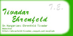 tivadar ehrenfeld business card